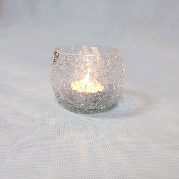 Glass Tealight Holders-Crackle Effect