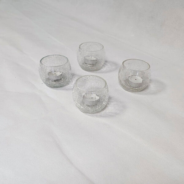 Glass Tealight Holders-Crackle Effect