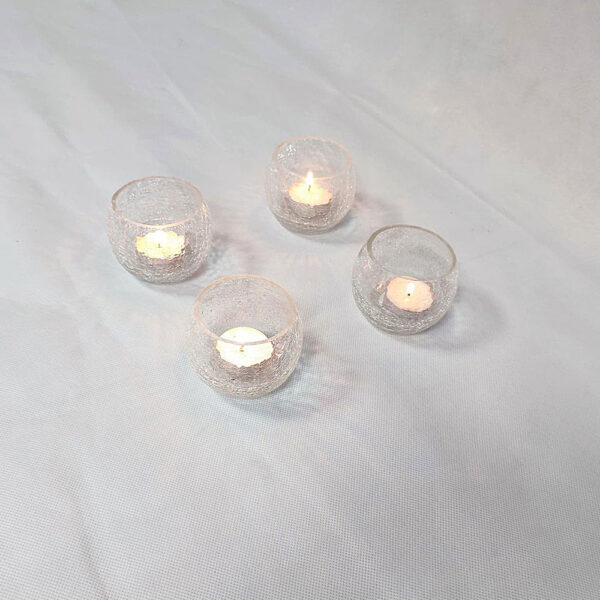 Glass Tealight Holders-Crackle Effect